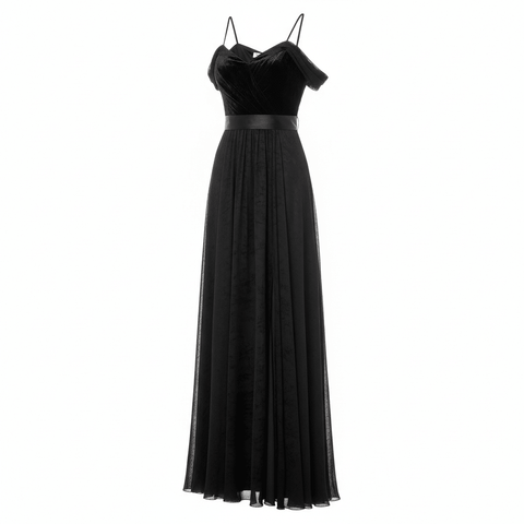 Elegant Black Maxi Dress - Emli