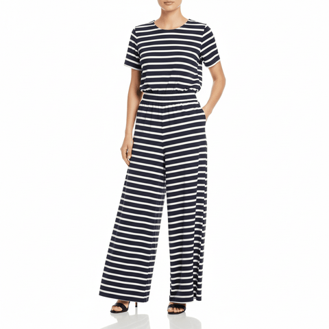 Striped Wide - Leg Jumpsuit - Emli